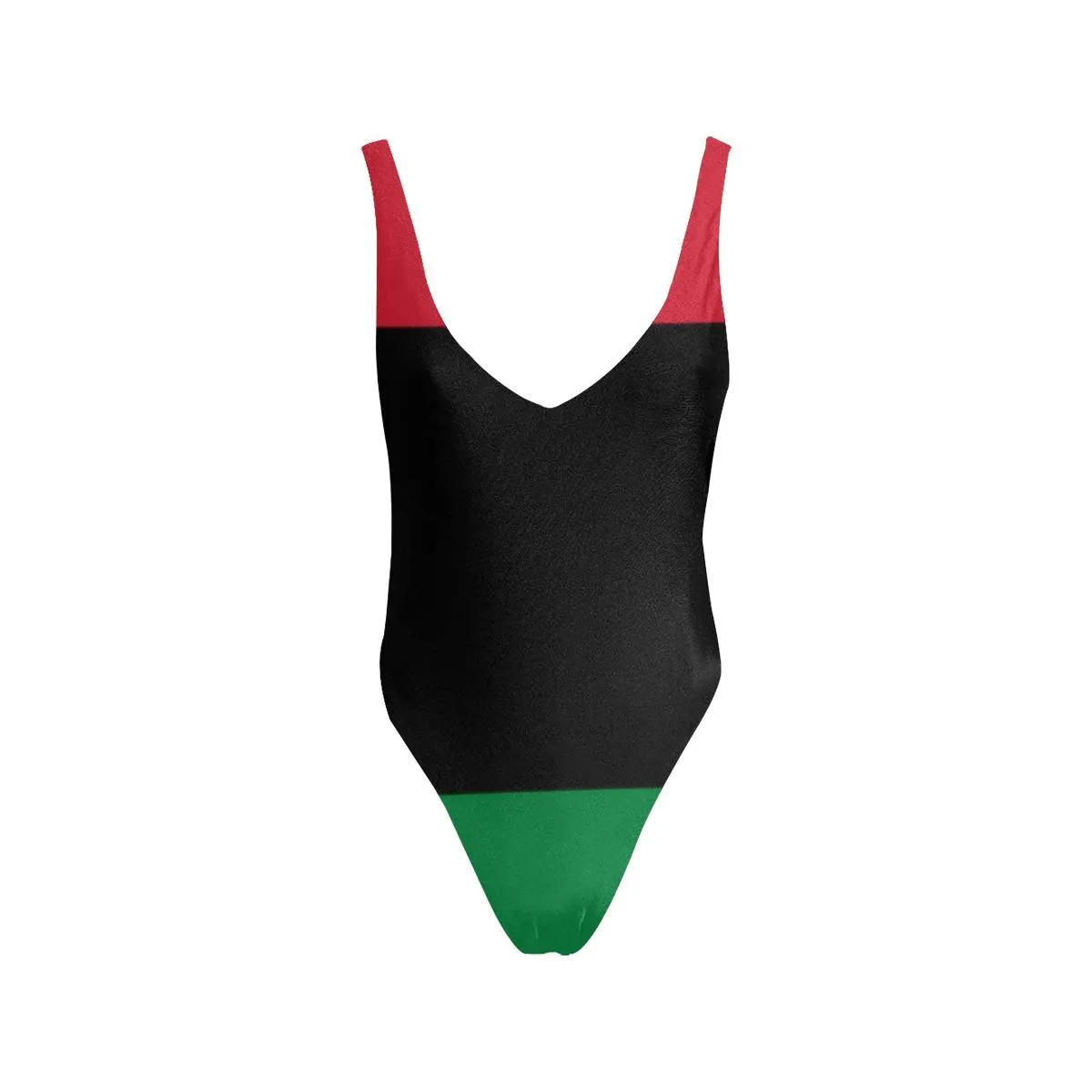 Pan African RBG Flag Women's Halter Straps Backless Swimsuit