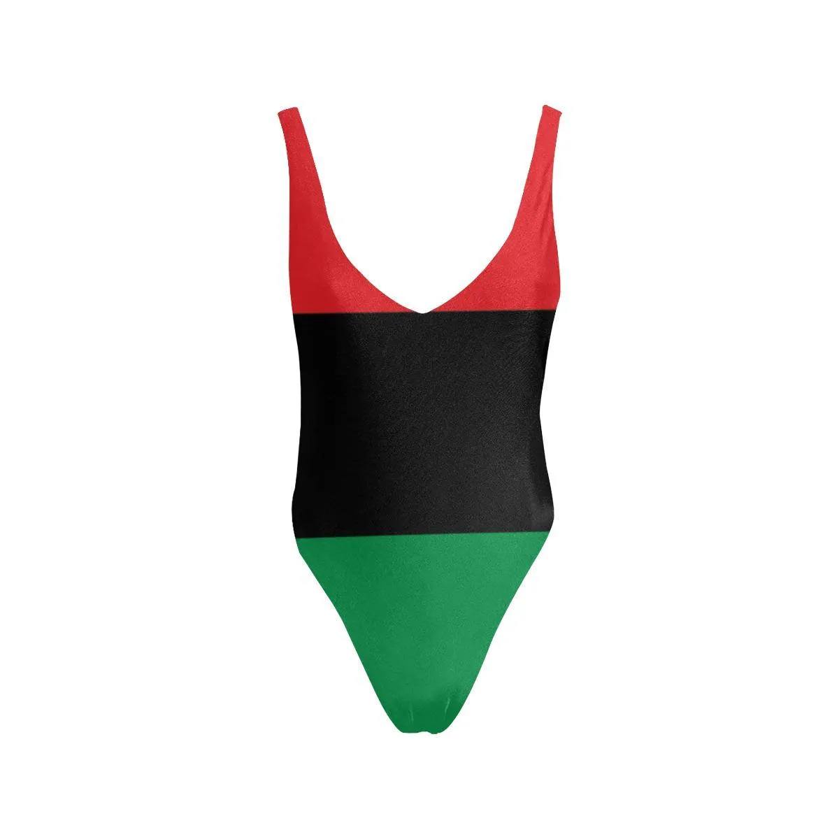 Pan African RBG Flag Women's Halter Straps Backless Swimsuit