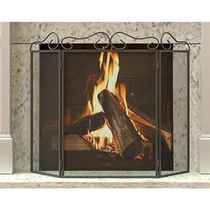 Panacea 3 Panel Folding Scroll Fire Screen