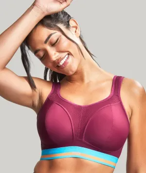 Panache Sport Boundless Longline Wire-free Sports Bra - Cranberry