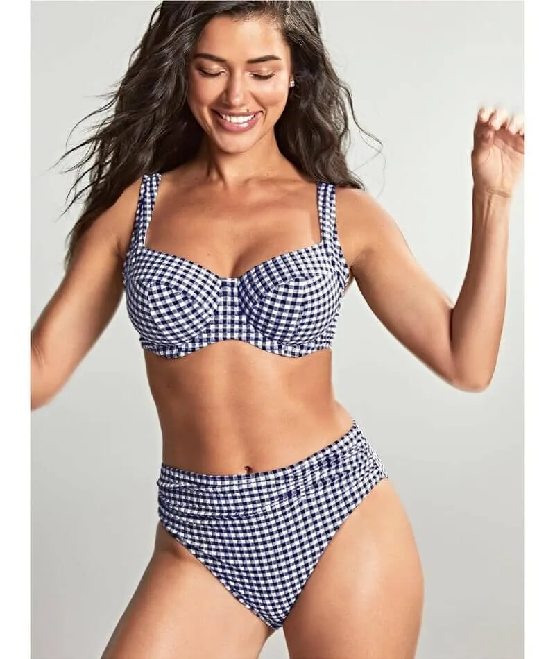 Panache Swimwear Gingham Olivia Underwire Full Cup Bikini - Navy Gingham