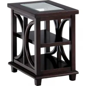 Panama Brown Beveled Glass Side Table