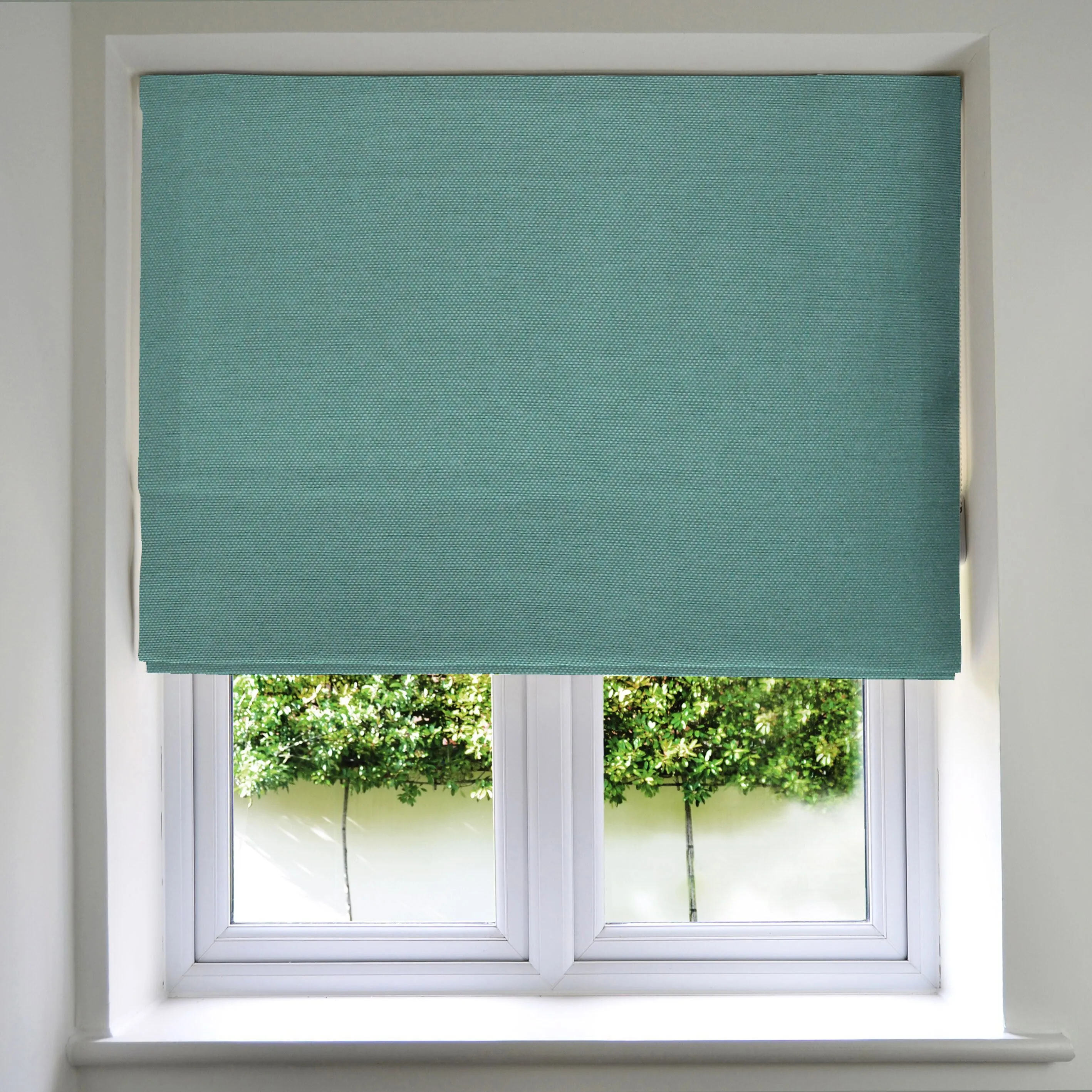 Panama Teal Roman Blind