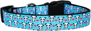 Panda Love Nylon Dog Collar Sm