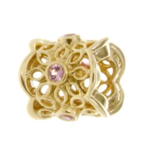 Pandora 14k Golden Radiance Charm with Pink Crystal