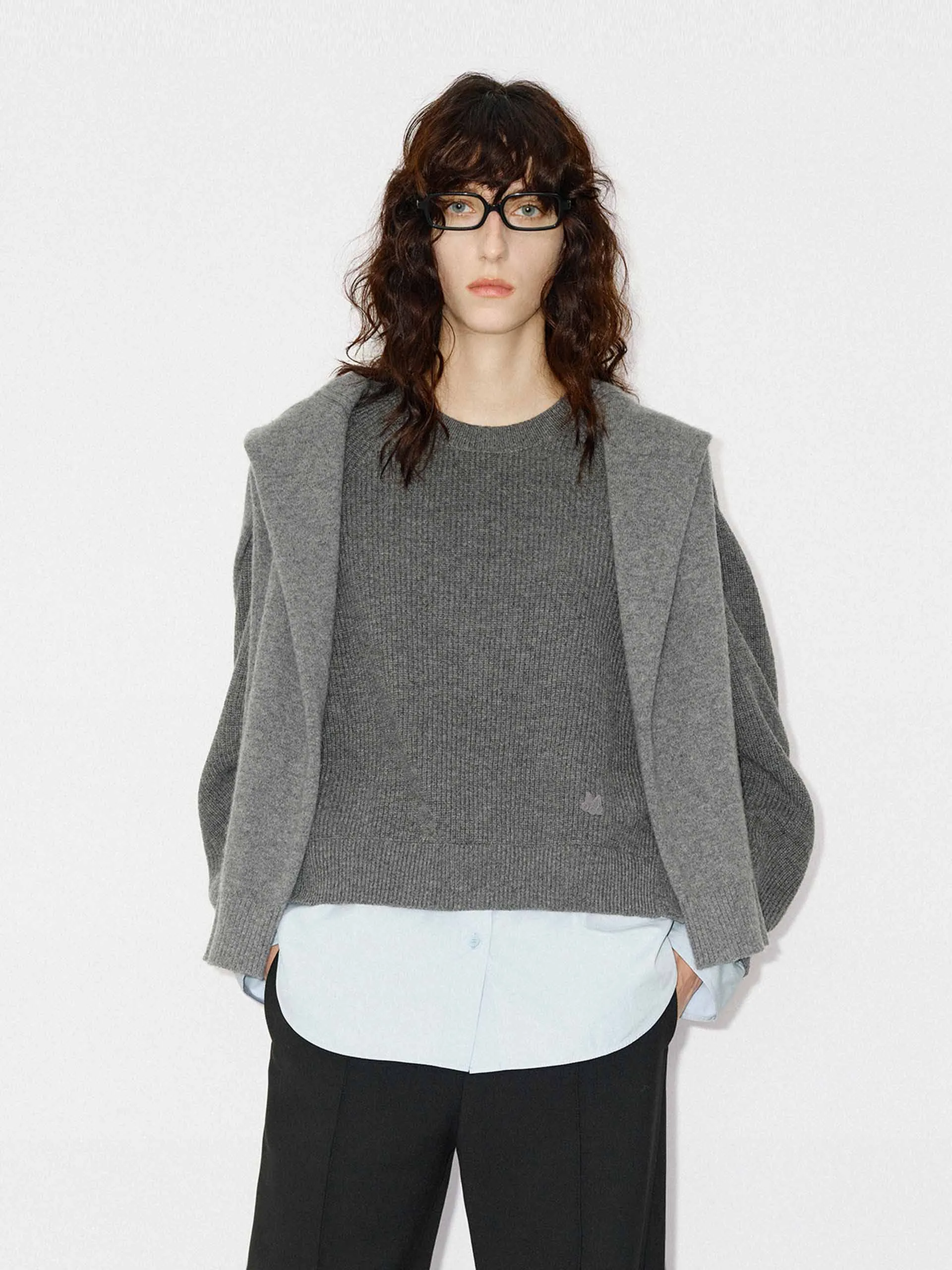 Paneled Detail Knit Sweater