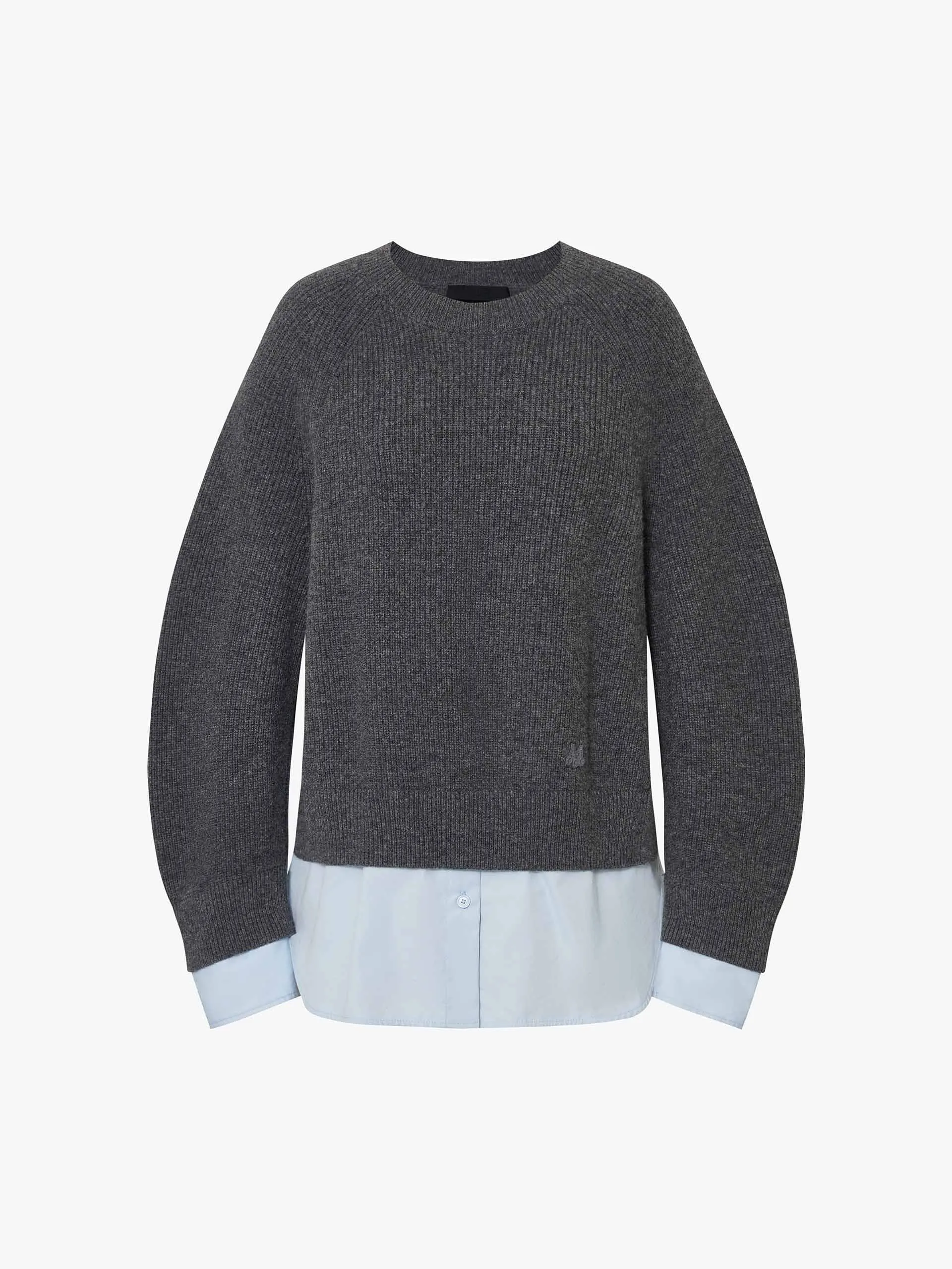 Paneled Detail Knit Sweater