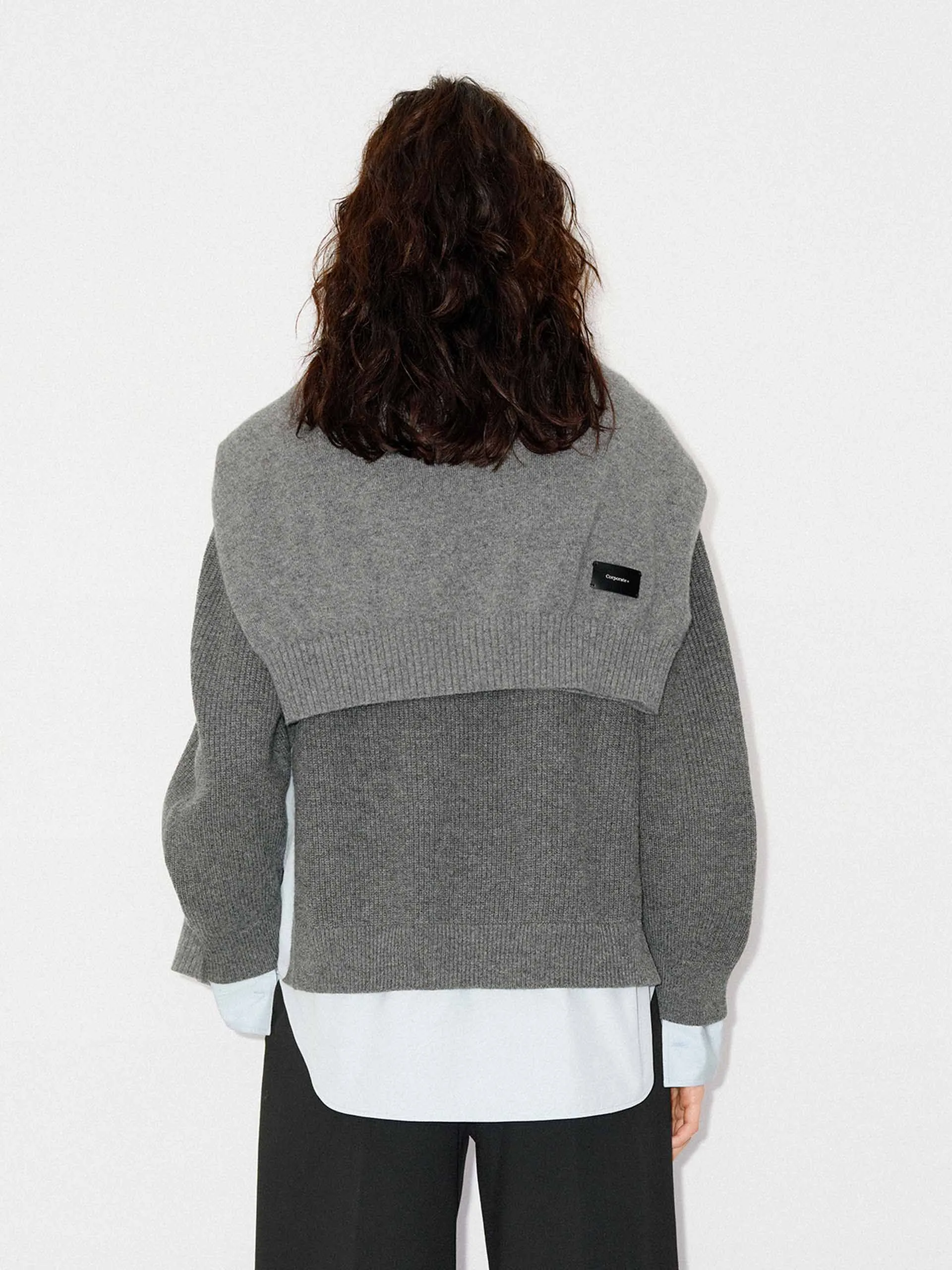 Paneled Detail Knit Sweater