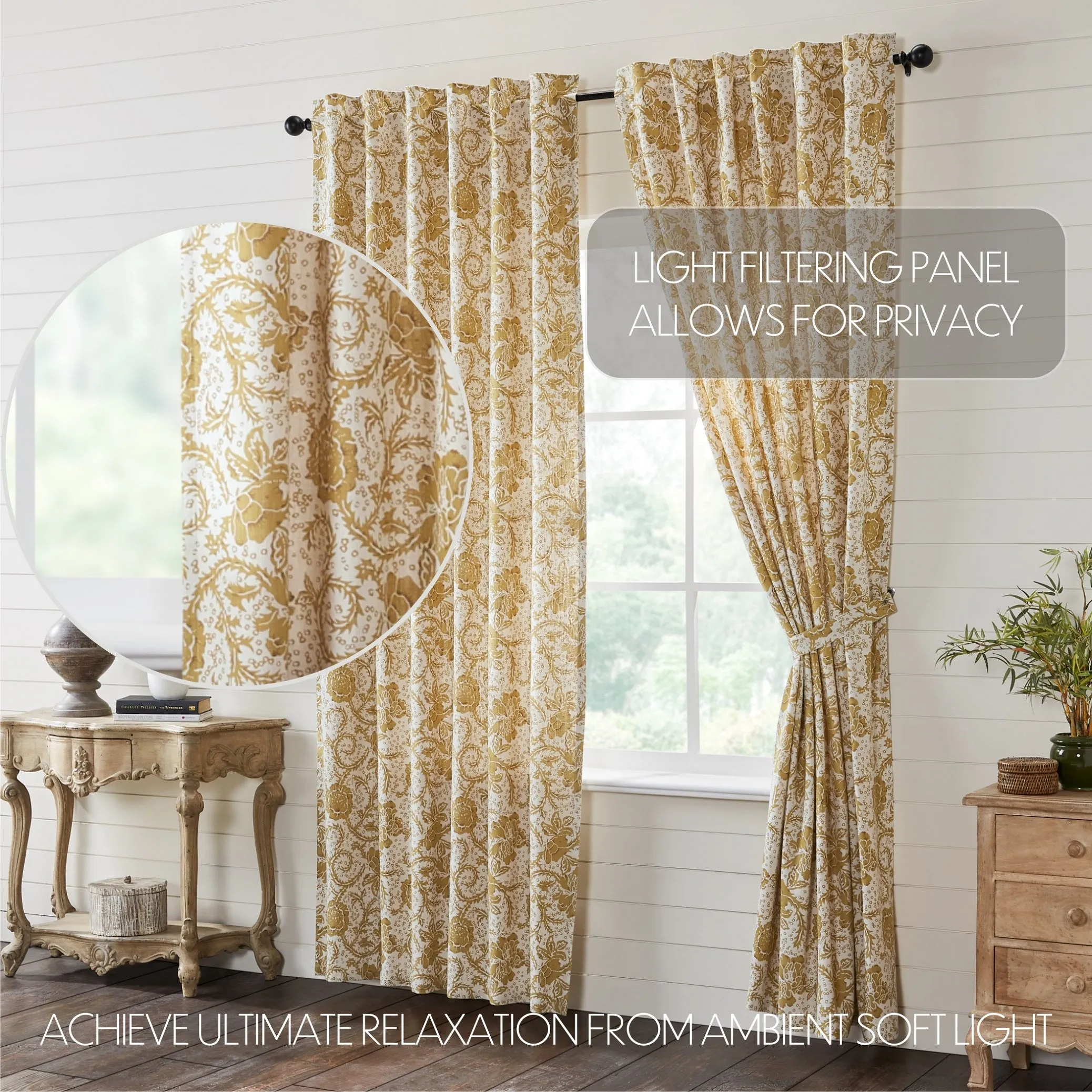 Panels Dorset Floral Farmhouse Set of 2 Window Curtain VHC Brands