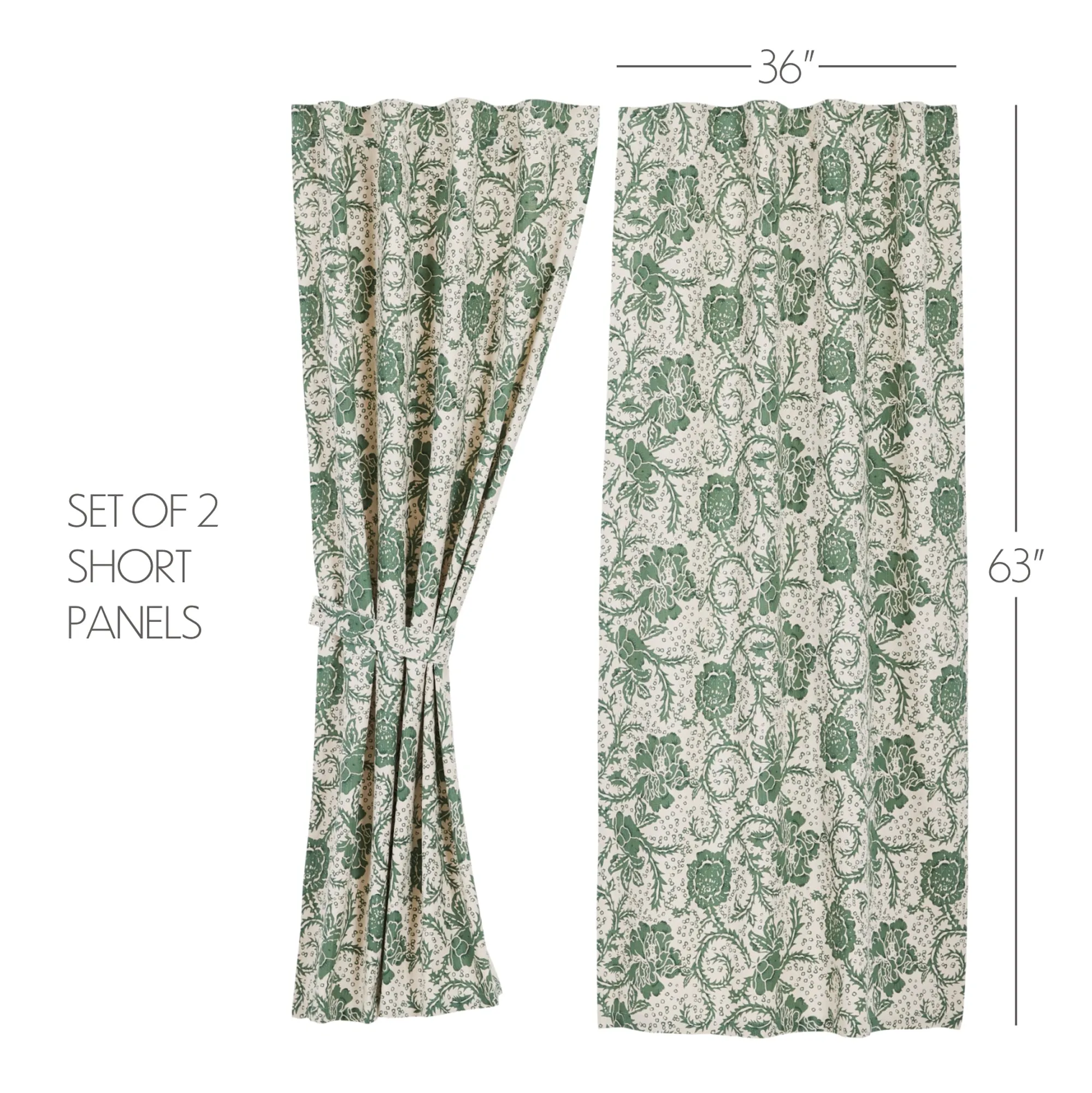 Panels Dorset Floral Farmhouse Set of 2 Window Curtain VHC Brands