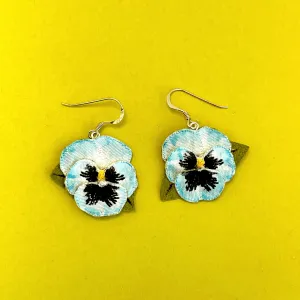 Pansy blue earrings