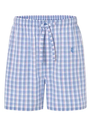 Pantalón Pijama Hombre Corto Algodón Popelín Cuadros - Azul 8505_33