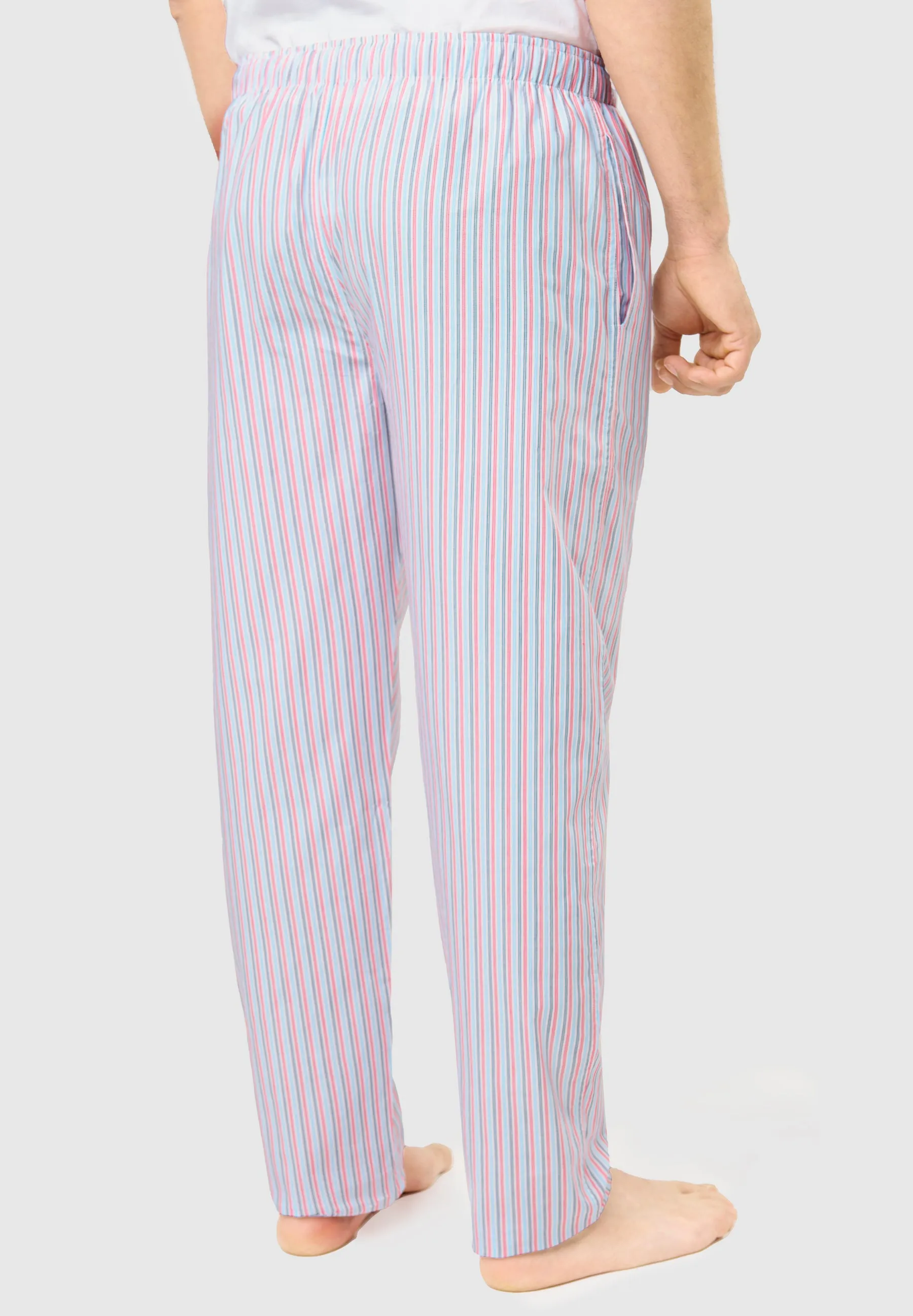 Pantalón Pijama Hombre Largo Algodón Popelín Rayas - Blanco 8939_01