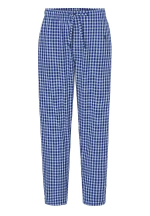 Pantalón Pijama Hombre Largo Popelín Cuadros - Azul 8978_38