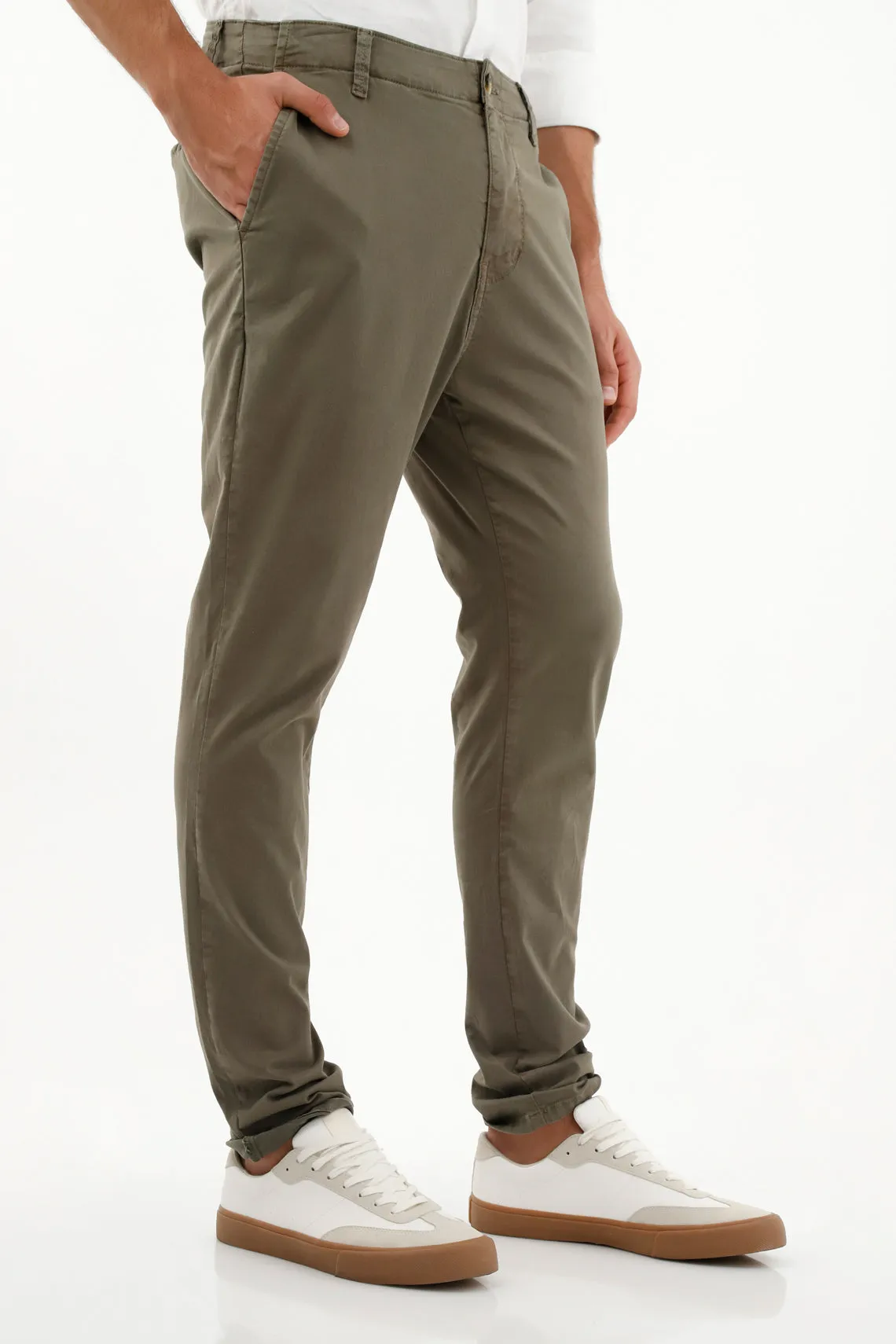 Pantalón verde tipo chino para hombre