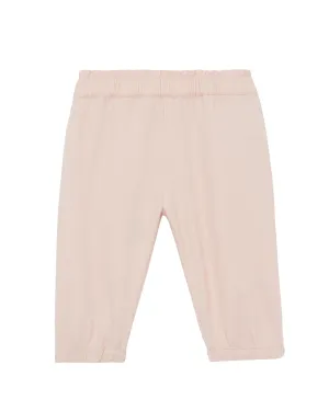 Pantalon Biscotte Rose Bébé En Twill 100% Coton Gratté