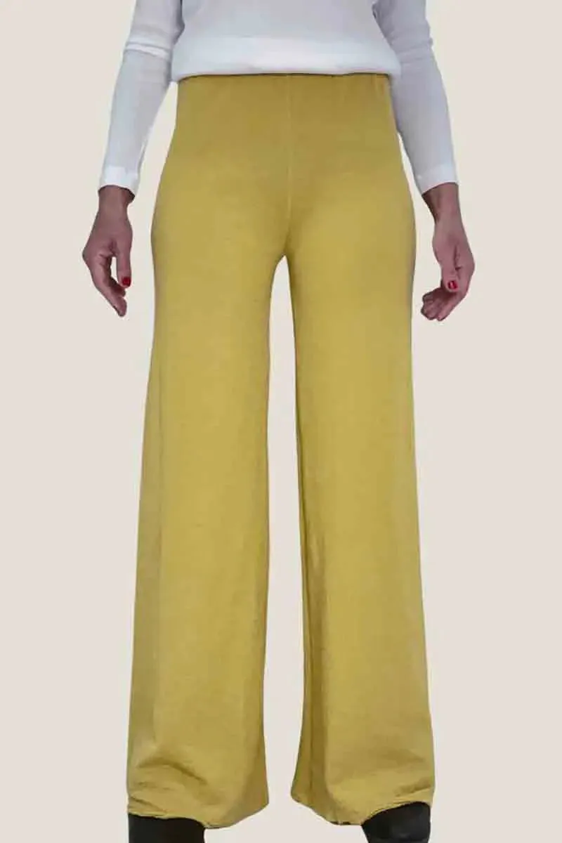 Pantalone Donna in lana merino Giallo