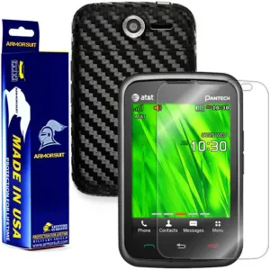 Pantech Renue Screen Protector   Black Carbon Fiber Skin Protector