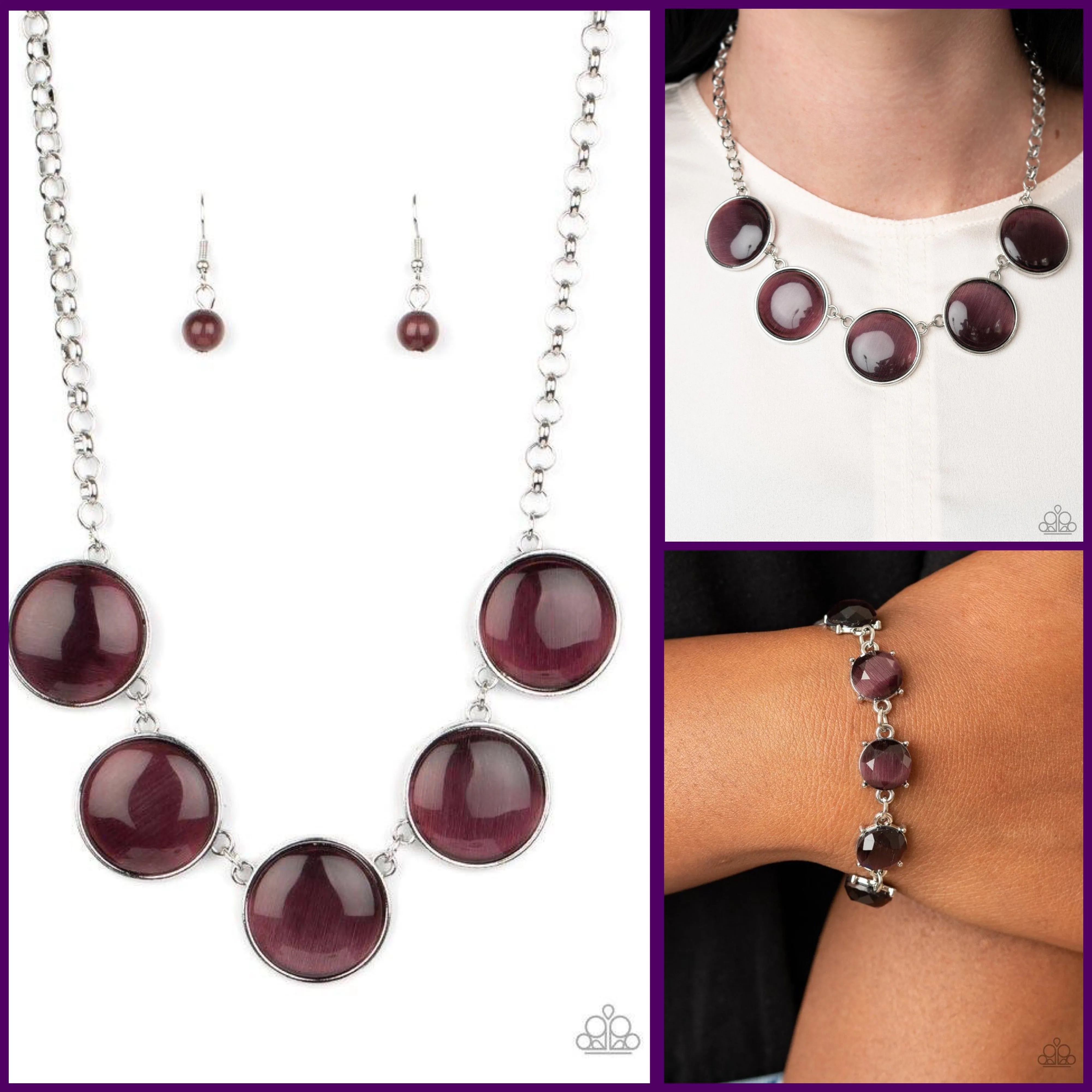 Paparazzi Ethereal Escape Necklace Purple & Ms. GLOW-It-All Bracelet Purple