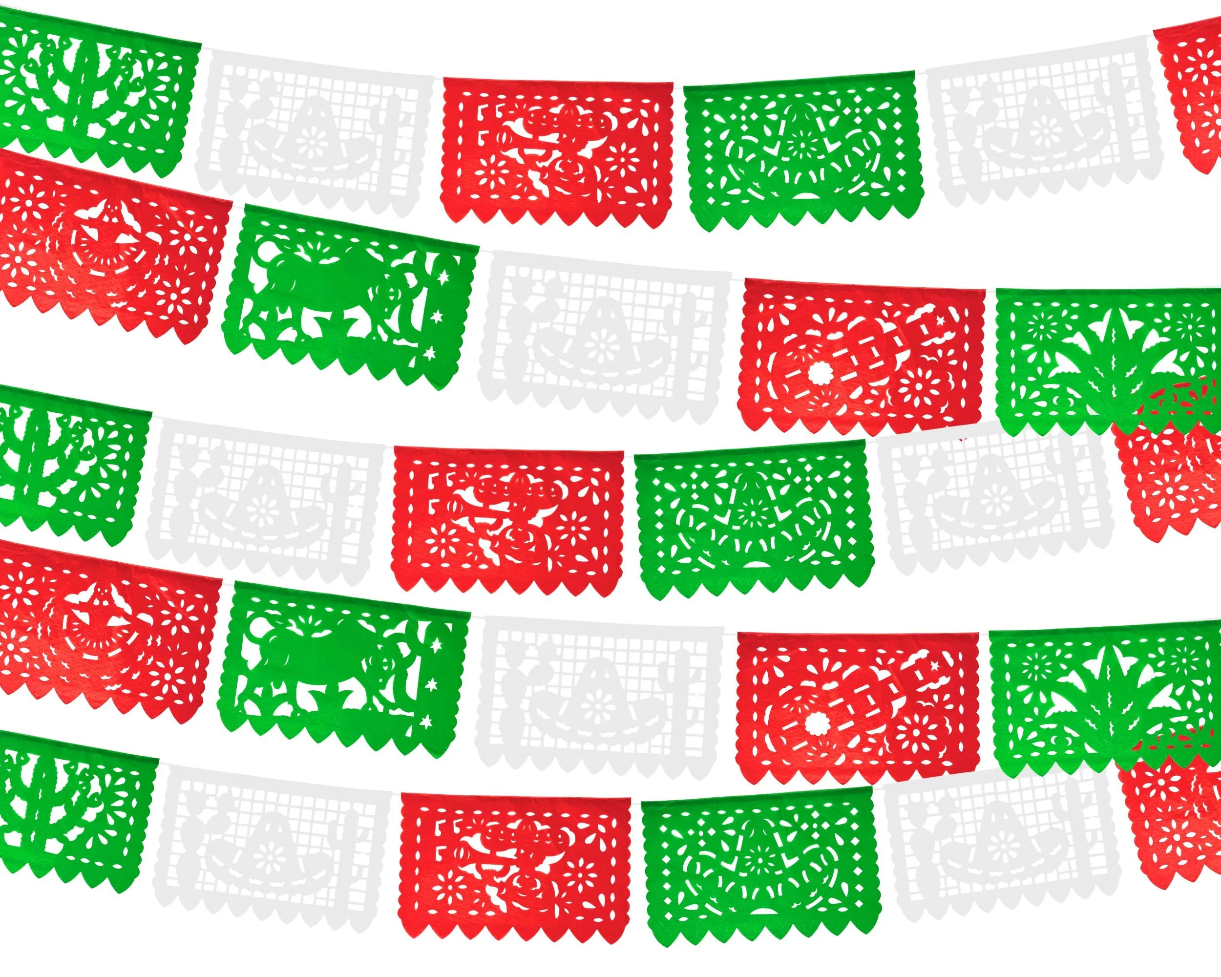 Papel Picado Mexican Independence Day Papel Picado Banner (5 Pack)