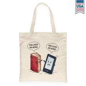 Paper Books E-Books She Loves Me More Tote Bag TBW2005