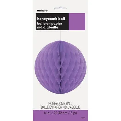 Paper Honeycomb Party Purple Ball 8"