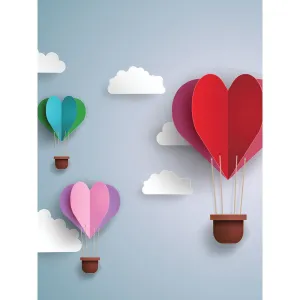 Paper Hot Air Balloons Printed Backdrop