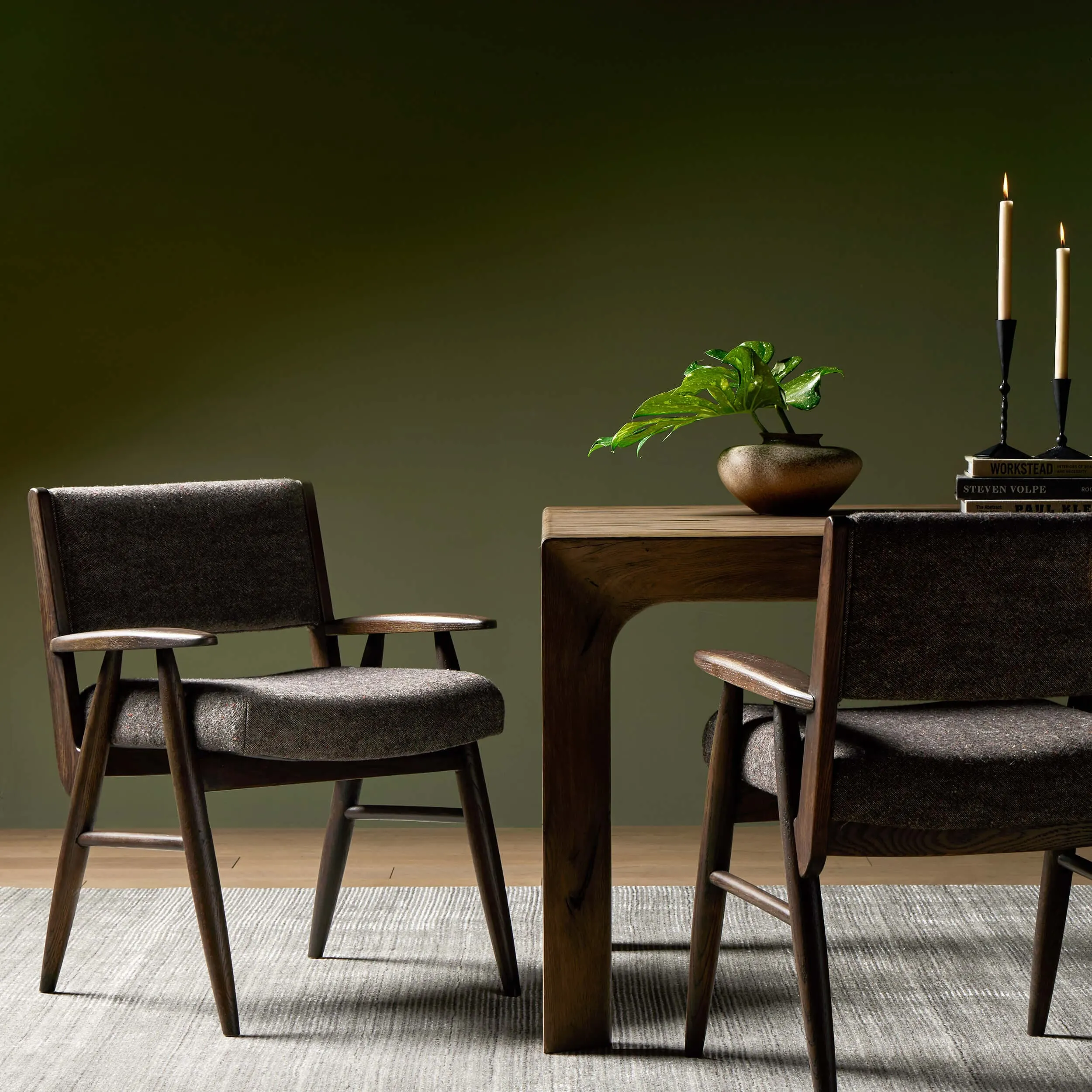 Papile Dining Arm Chair, Hasselt Ebony