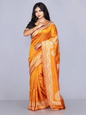 Par Anchal Printed Bishnupuri Katan Silk Saree