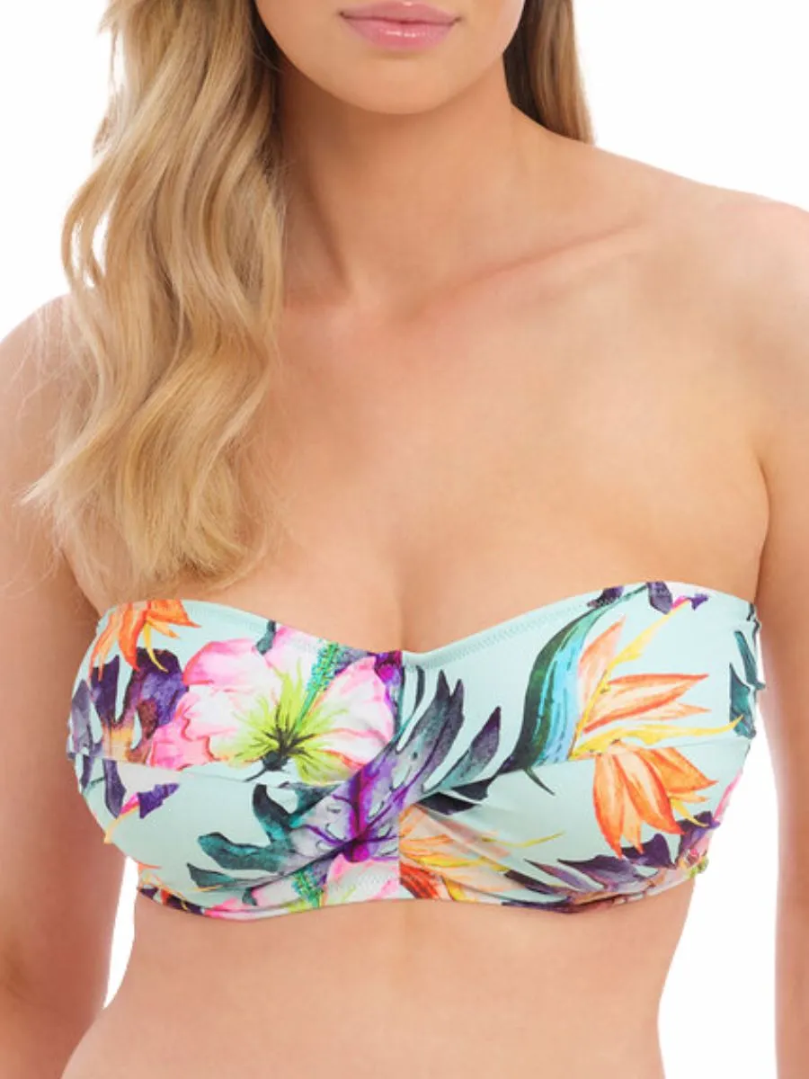 Paradiso Twist Bandeau Bikini Top - Soft Mint