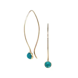 Paraiba Tourmaline & Yellow Gold Earrings - "Mini Comet"