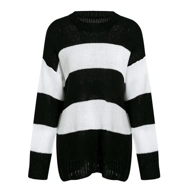 Parallel Ways Long Sleeve Knitted Sweater