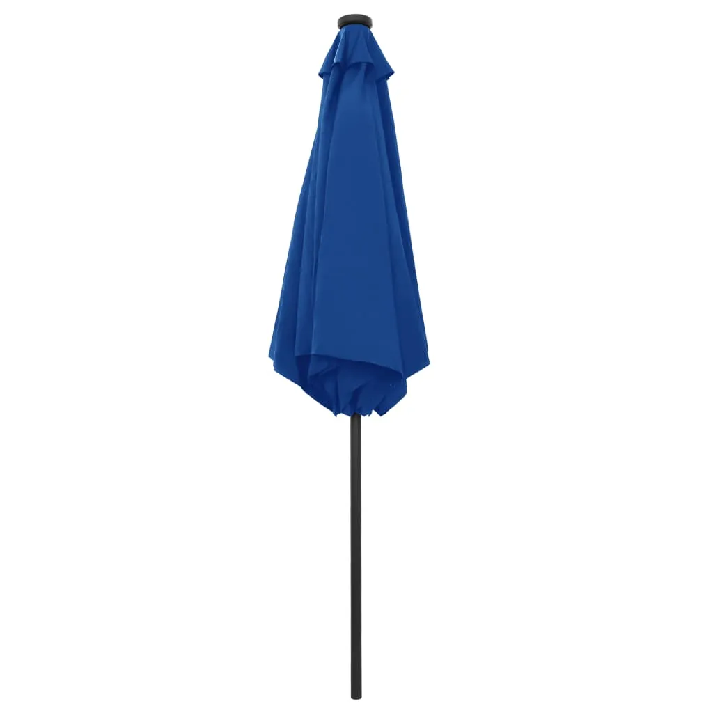 Parasol with LED Lights and Aluminium Pole 270 cm Azure Blue