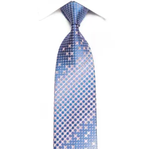 Park Land Men's Crystal Silk Necktie Mauve Trellis On Blue With Sparkles