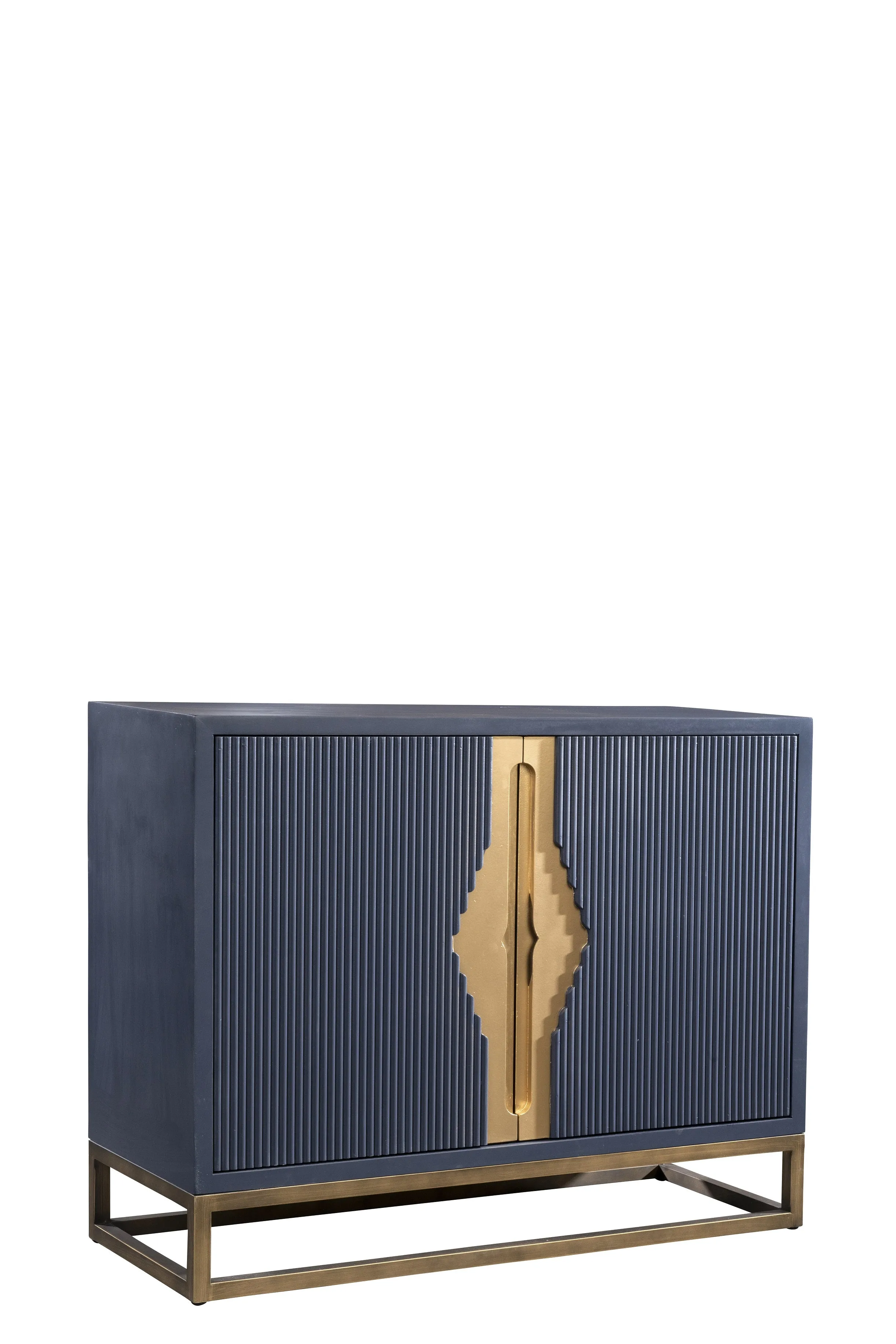 Parker  Blue Fluted Accent Cabinet