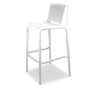 Paros UV Plastic Outdoor Bar Stool (PP) in Arctic White