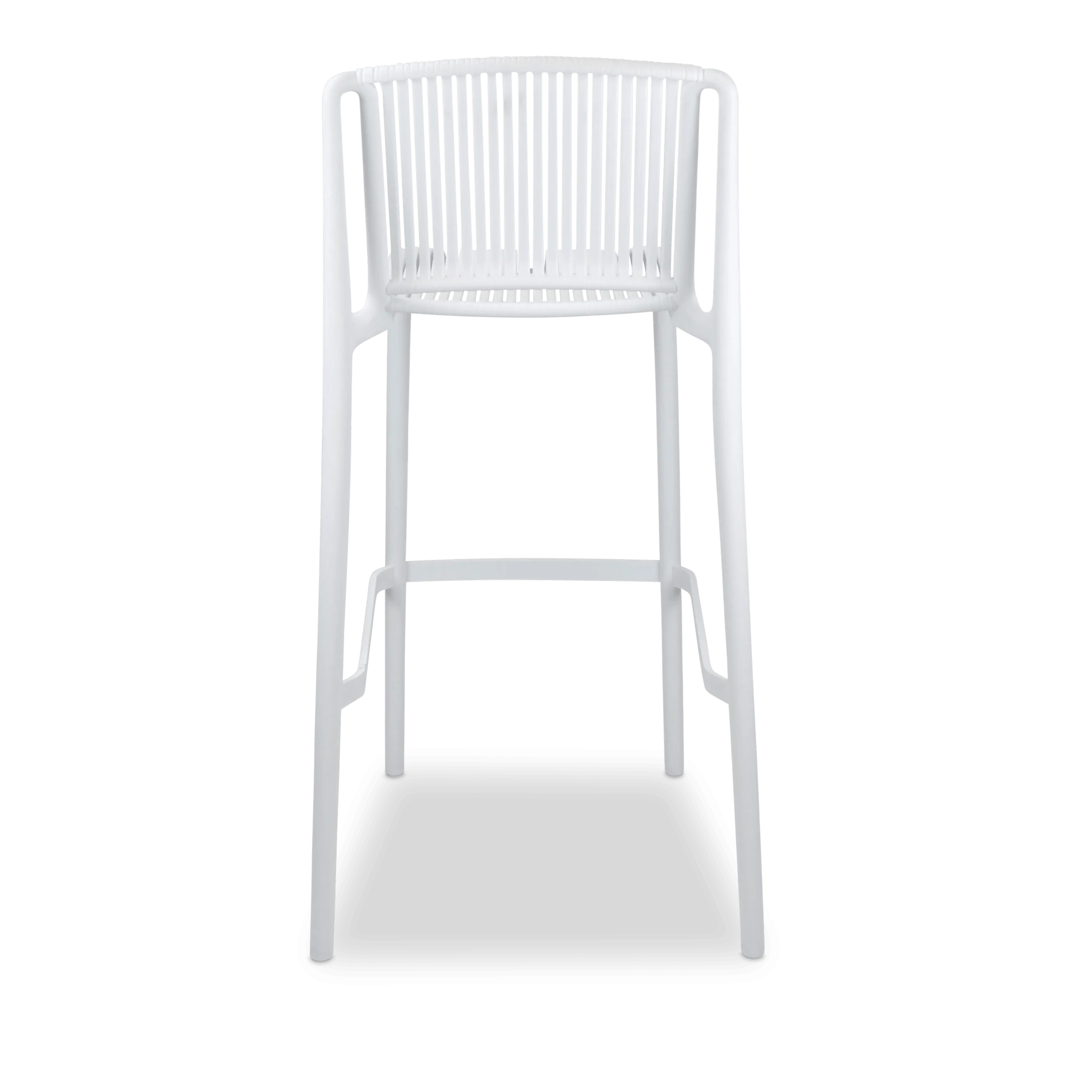 Paros UV Plastic Outdoor Bar Stool (PP) in Arctic White