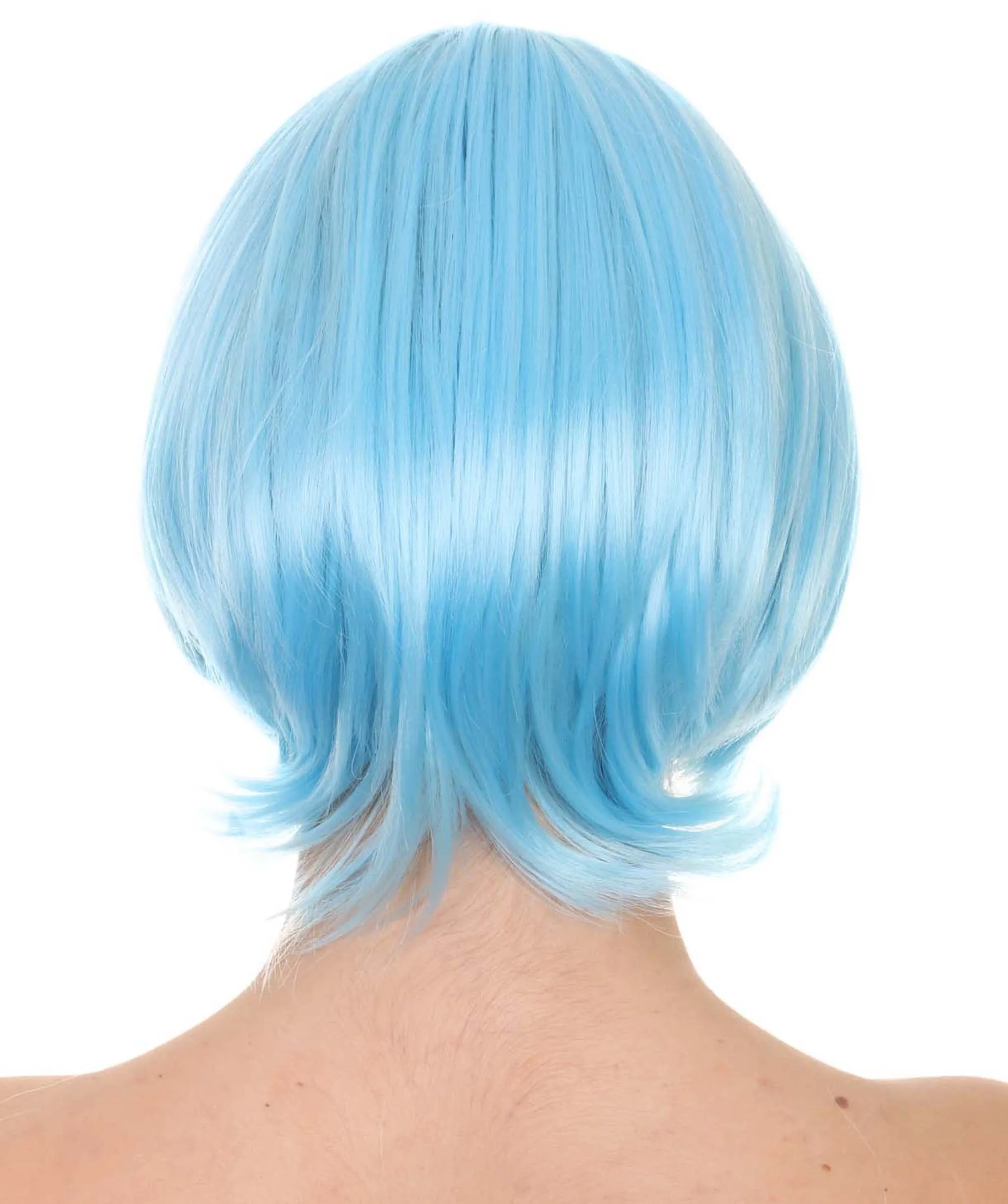 Party Short Blue Womens Wig | Party Ready Fancy Cosplay Halloween Wig | Premium Breathable Capless Cap