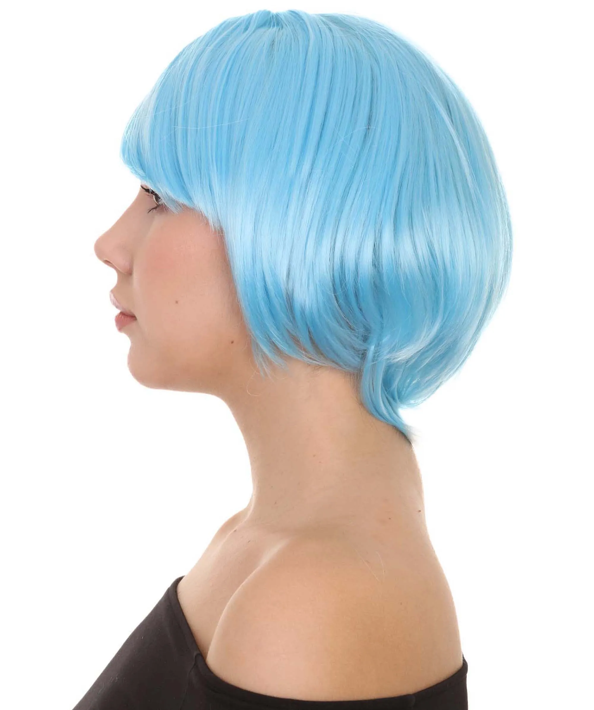 Party Short Blue Womens Wig | Party Ready Fancy Cosplay Halloween Wig | Premium Breathable Capless Cap