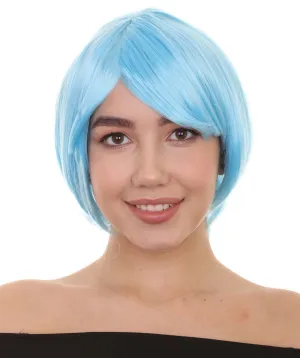 Party Short Blue Womens Wig | Party Ready Fancy Cosplay Halloween Wig | Premium Breathable Capless Cap