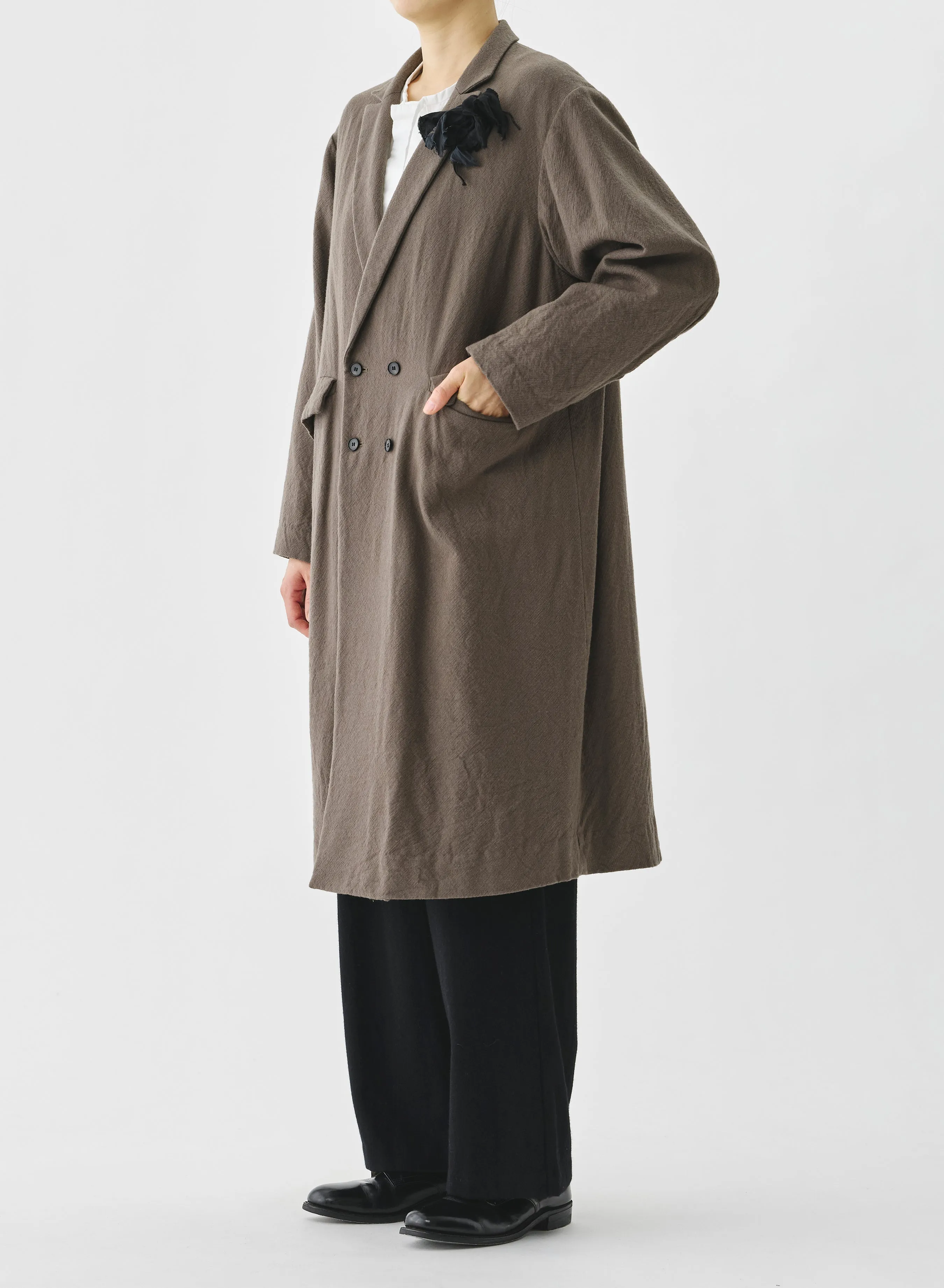 Pas De Calais - Wool Twill Double Breasted Coat