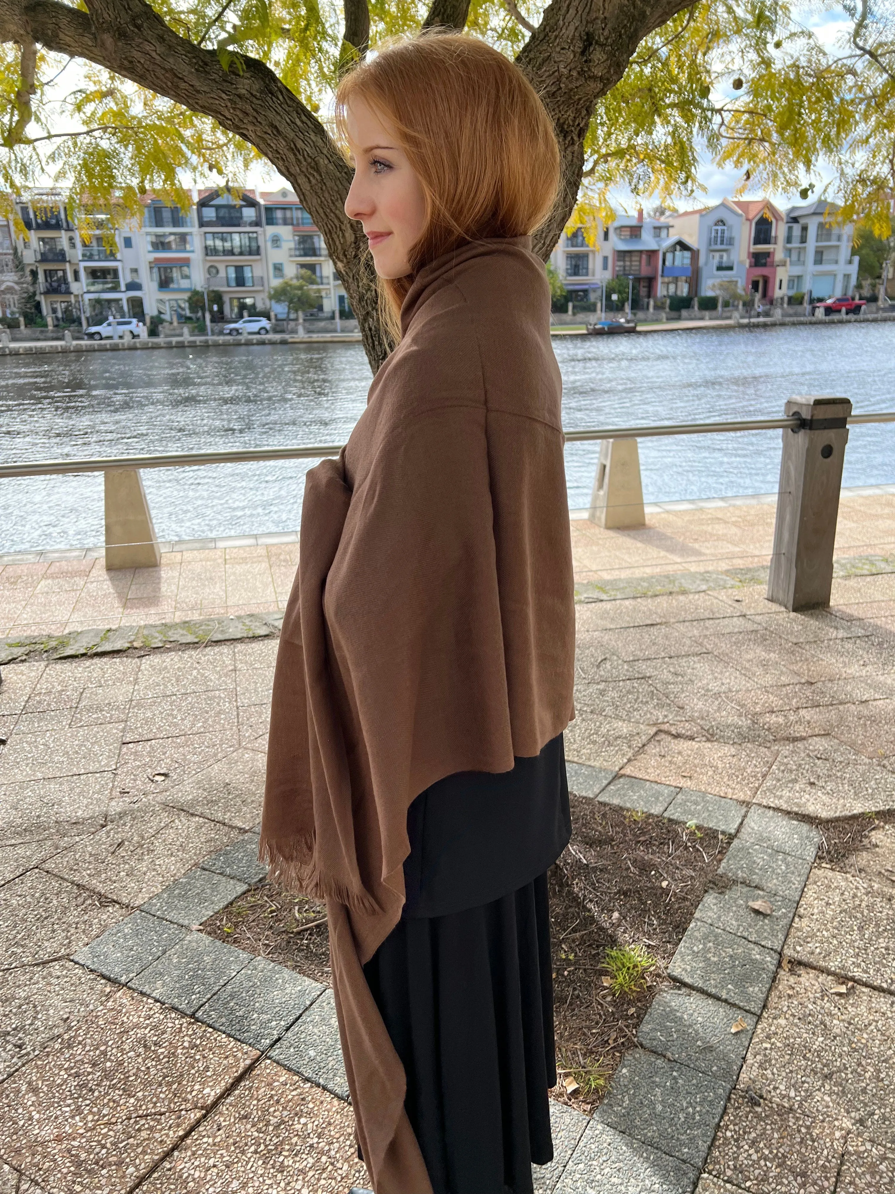 Pashmina Cashmere Shawl - Brown