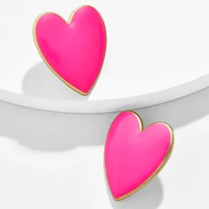 Passionate Love Heart Stud Earrings