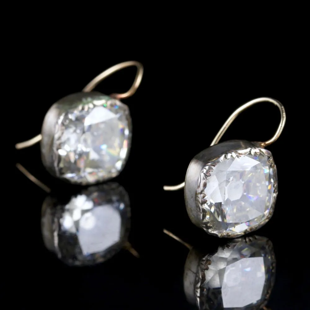 Paste Stone Earrings 18Ct Gold Silver.