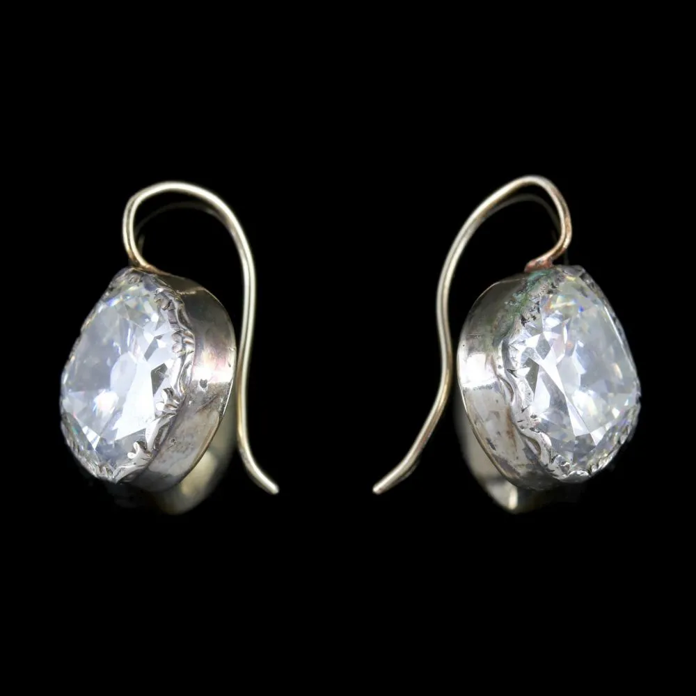 Paste Stone Earrings 18Ct Gold Silver.