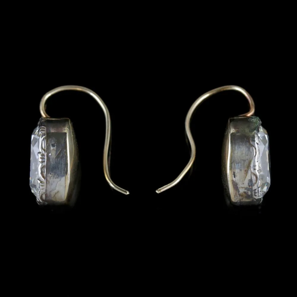 Paste Stone Earrings 18Ct Gold Silver.