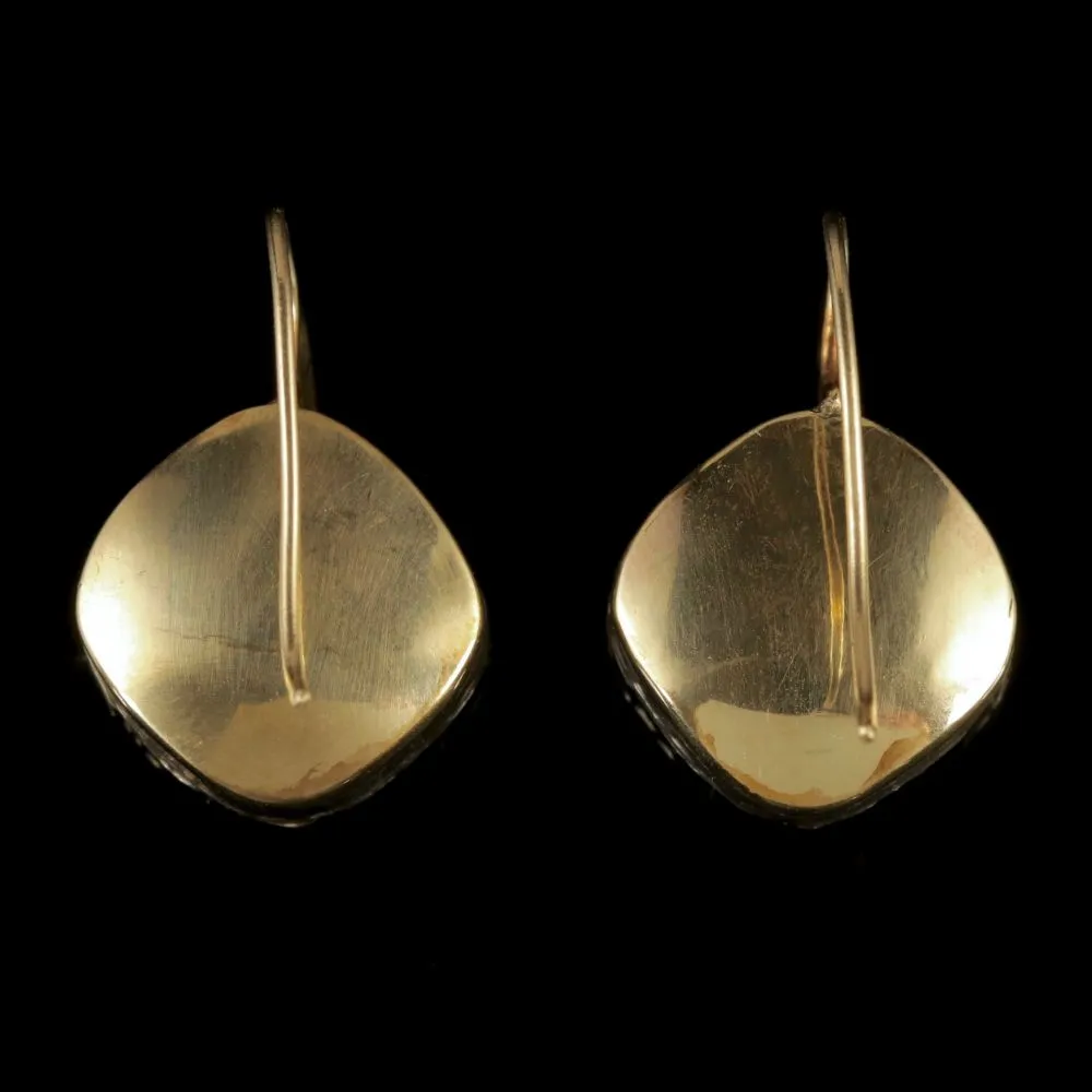 Paste Stone Earrings 18Ct Gold Silver.