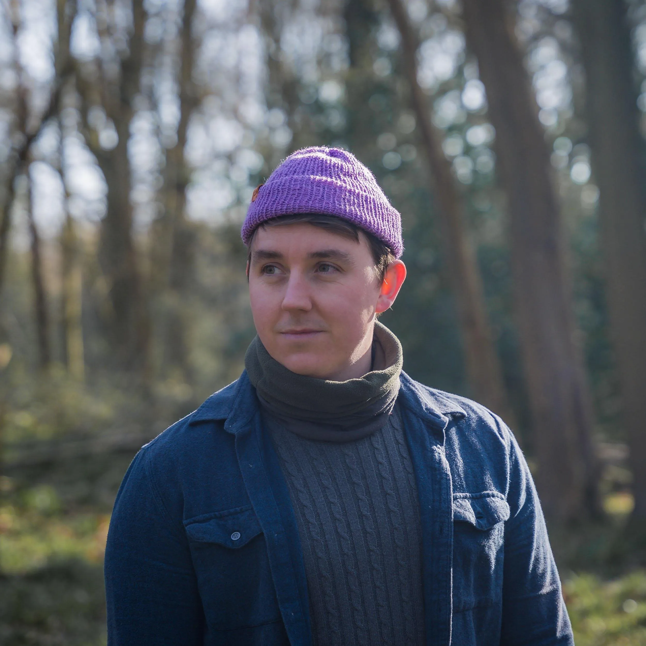 Pastel Blue Wooly Beanie Hat