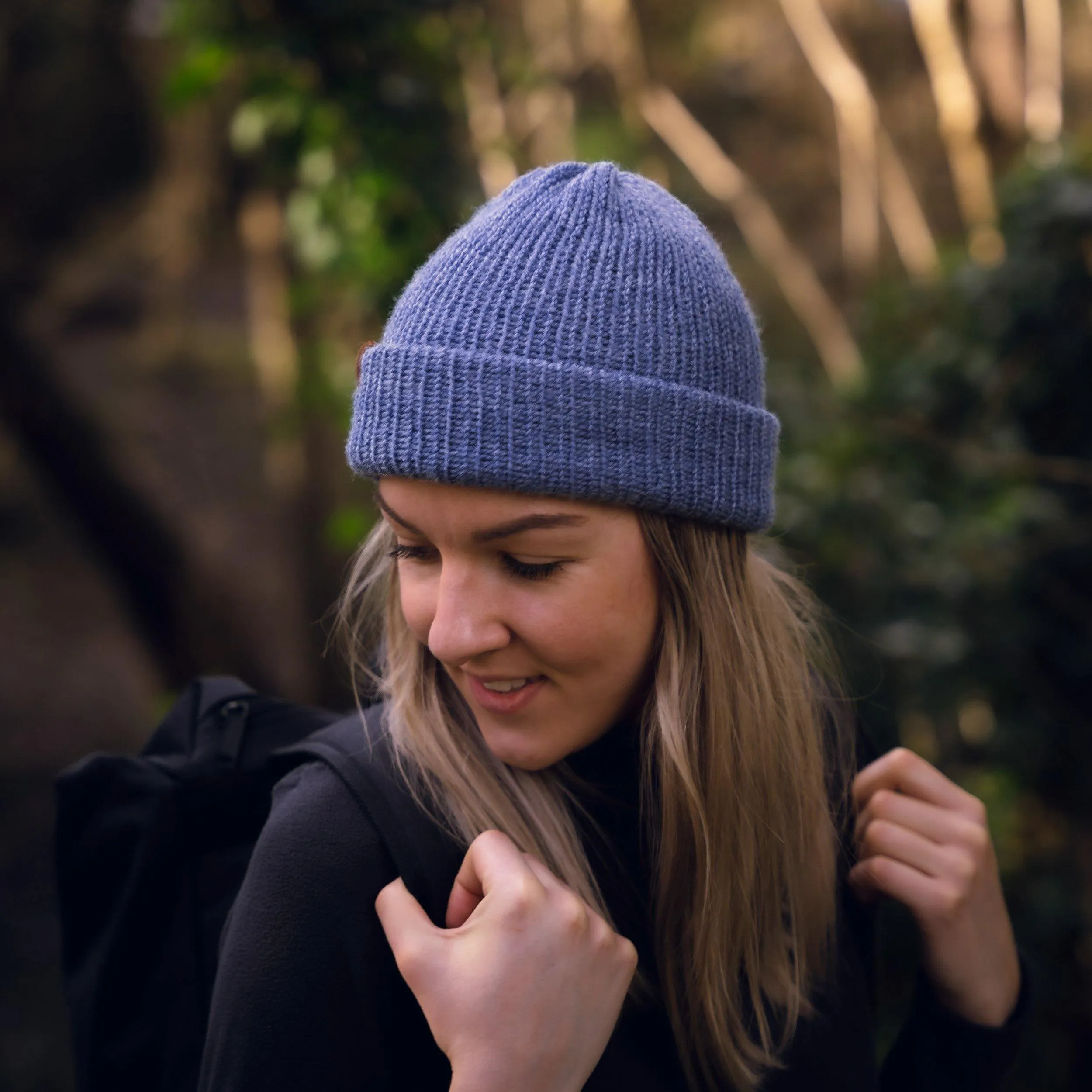 Pastel Blue Wooly Beanie Hat