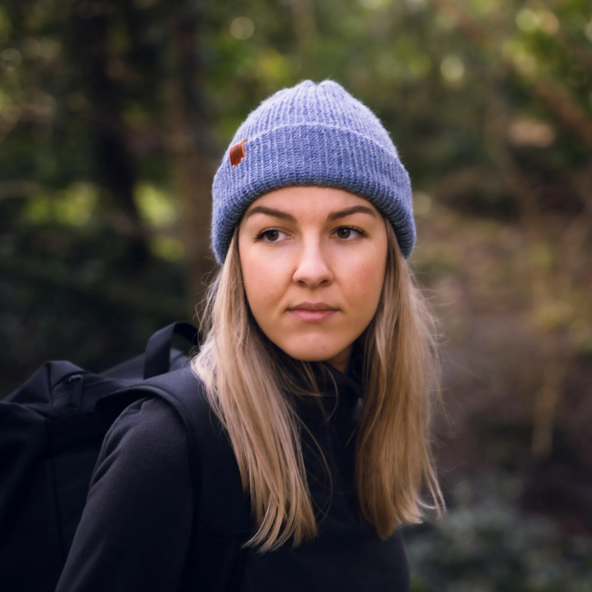 Pastel Blue Wooly Beanie Hat